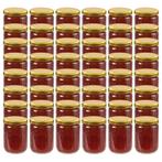 vidaXL Jampotten met goudkleurige deksels 48 st 230 ml glas, Verzenden, Nieuw