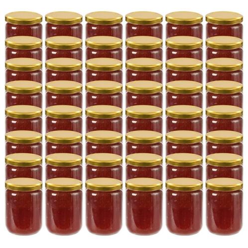 vidaXL Jampotten met goudkleurige deksels 48 st 230 ml glas, Huis en Inrichting, Keuken | Potten en Pannen, Nieuw, Verzenden