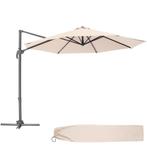 tectake Parasol Ø 300cm met voetpedaal en beschermhoes - bei, Tuin en Terras, Verzenden, Nieuw