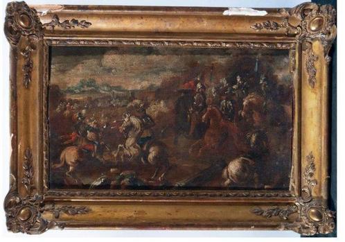 Italiaanse school (XVII) - Escena de escaramuza, Antiek en Kunst, Kunst | Schilderijen | Klassiek