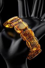 Bracelet élastique élégant en ambre balte – Panneaux miel