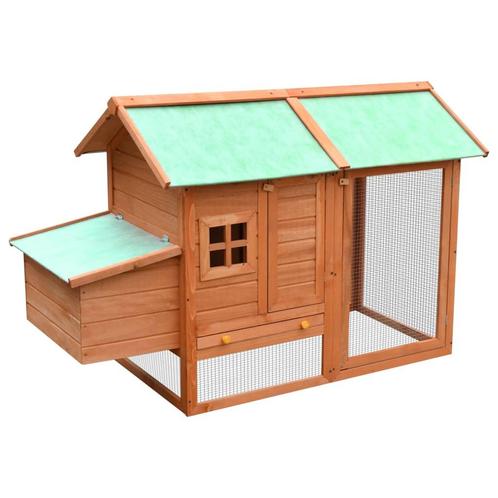 vidaXL Kippenhok 170x81x110 cm massief grenen- en vurenhout, Dieren en Toebehoren, Knaagdieren en Konijnen | Hokken en Kooien