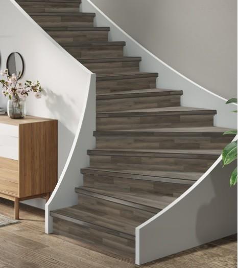 TRAPRENOVATIE SET Avanto Dark Grey / PVC Dryback ( SET Ten, Doe-het-zelf en Bouw, Ladders en Trappen, Ophalen of Verzenden