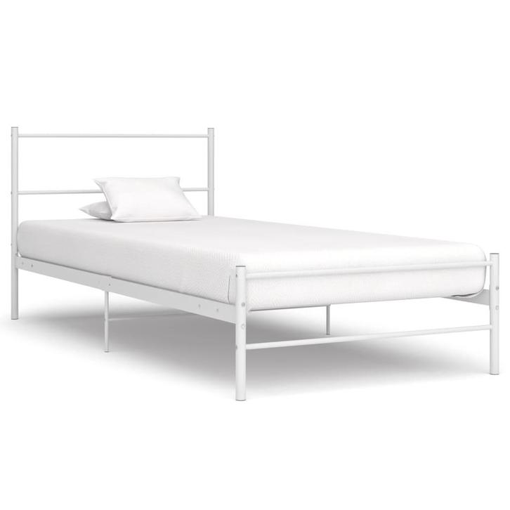 vidaXL Bedframe metaal wit 90x200 cm, Huis en Inrichting, Slaapkamer | Bedden, Nieuw, Verzenden