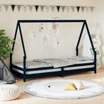 vidaXL Kinderbedframe 90x200 cm massief grenenhout zwart, Kinderen en Baby's, Verzenden, Nieuw