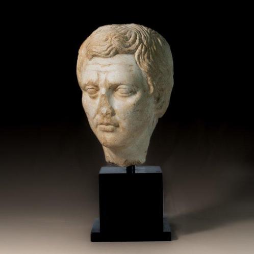Romain antique Tête du dramaturge grec Ménandre, hauteur, Verzamelen, Mineralen en Fossielen