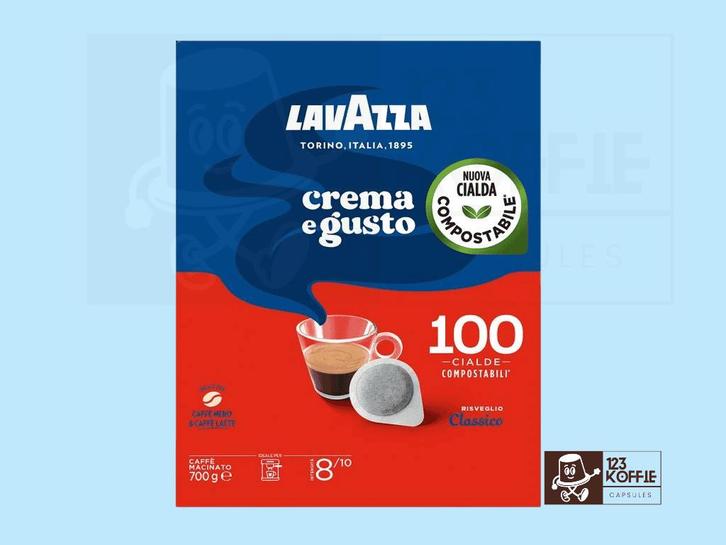 Lavazza Crema e Gusto Classico ESE 44 mm Pads 100 x Romige, Elektronische apparatuur, Koffiemachine-accessoires, Verzenden