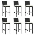 vidaXL Tabourets de bar avec coussins 6 pcs noir rÃ©sine, Verzenden