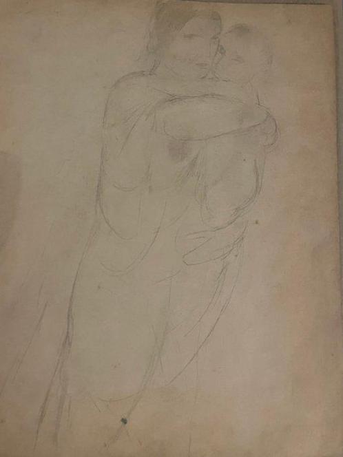 George Minne (1866-1941) - Vrouw met kind, Antiek en Kunst, Kunst | Schilderijen | Modern