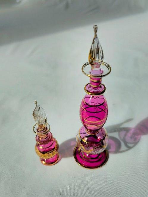 Bohemian - Parfumfles (2) - Glas, Antiek en Kunst, Curiosa en Brocante
