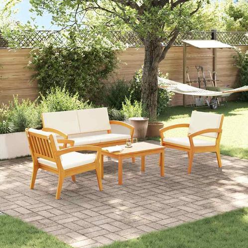 vidaXL Bistroset 4 pcs Bruin 75 x 45 x 38cm Massief, Tuin en Terras, Tuinsets en Loungesets, Nieuw, Verzenden