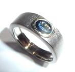 Ring - 14 karaat Geel goud, Witgoud - 0.70ct. tw. Saffier -, Nieuw