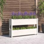 vidaXL Plantenbak 112x25x66 cm massief grenenhout wit, Tuin en Terras, Verzenden, Nieuw