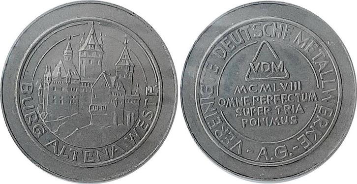 2 Mark 1958 Duitsland Vdm Automaten-probe 2 Dm mit Randin..., Postzegels en Munten, Munten | Europa | Niet-Euromunten, België