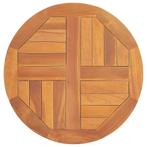vidaXL Tafelblad rond 2,5 cm 50 cm massief teakhout, Verzenden, Nieuw