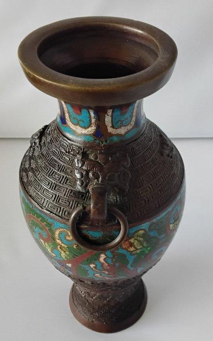 Vaas - Brons - Japan - Japanse Cloisonne Vaas (Zonder, Antiek en Kunst, Antiek | Overige Antiek