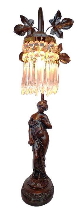 Lamp - Legering - Kristallen tafellamp, Antiek en Kunst, Curiosa en Brocante