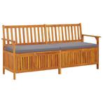 vidaXL Opbergbankje met kussen 170 cm massief acaciahout, Tuin en Terras, Tuinsets en Loungesets, Verzenden, Nieuw