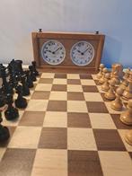 Schaakspel - Unieke schaakset + Koopman schaakklok - Hout