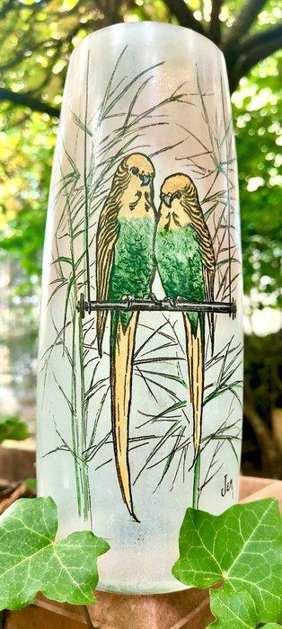 Legras & Cie. - Vaas - Art Nouveau met geëmailleerde, Antiek en Kunst, Antiek | Glaswerk en Kristal