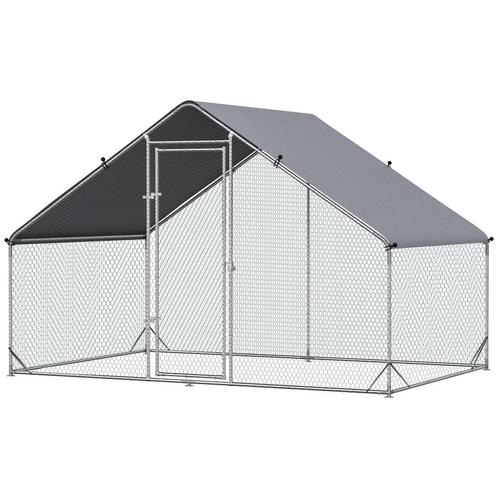 TRUUSK Kippenhok Vrijloopren van Staal - 300 x 200 x 200 cm, Dieren en Toebehoren, Vogels | Toebehoren, Verzenden