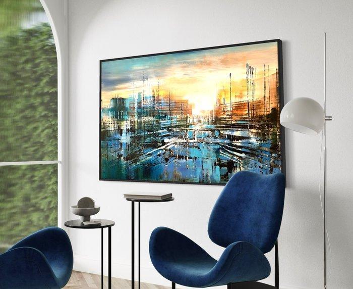 Prettau - Raster landscape (H), Antiek en Kunst, Kunst | Schilderijen | Modern