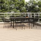 vidaXL 9-delige Tuinset poly rattan zwart, Verzenden, Nieuw, Tuinset