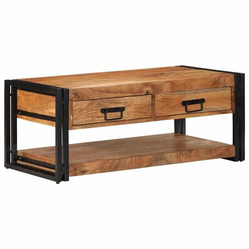 vidaXL Salontafel 90x50x38 cm massief acaciahout, Huis en Inrichting, Tafels | Salontafels, Nieuw, Verzenden
