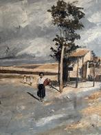 Antonio Falco (1920-1985) - Camino rural bajo cielos grises