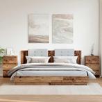 vidaXL Nachtkastjes 2 st 40x35x62,5 cm bewerkt hout oud, Verzenden, Nieuw