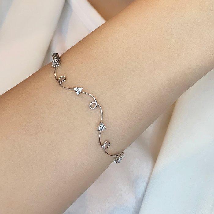 Armband - 18 karaat Witgoud - 0.50ct. tw. Diamant, Handtassen en Accessoires, Armbanden