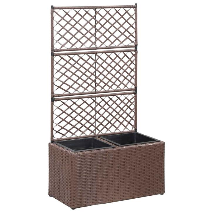 vidaXL Latwerkplantenbak verhoogd met potten 58x30x107 cm, Tuin en Terras, Bloempotten, Nieuw, Verzenden