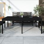 vidaXL Table de jardin noir 203,5x100x76 cm bois massif, Neuf, Verzenden