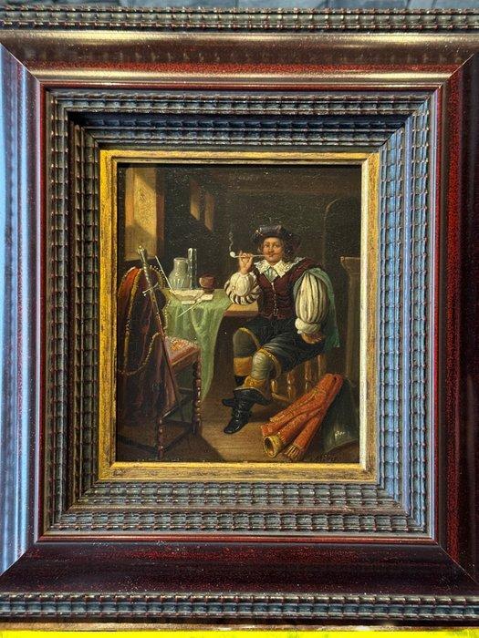 M. Meyer (XIX) - Genreportrait of a seated Gentleman, Antiquités & Art, Art | Peinture | Classique