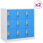 vidaXL Lockerkasten 2 st 90x45x92,5 cm staal lichtgrijs en, Verzenden, Nieuw