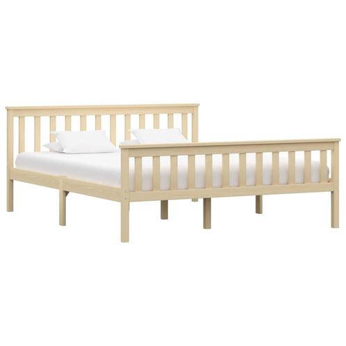 vidaXL Cadre de lit bois clair bois de pin massif, Maison & Meubles, Chambre à coucher | Lits, Neuf, Envoi