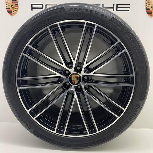 Porsche Macan ORIGINELE 21inch Turbo IV zwart/alu met banden, Auto-onderdelen, Banden en Velgen, 21 inch, 295 mm, Personenwagen