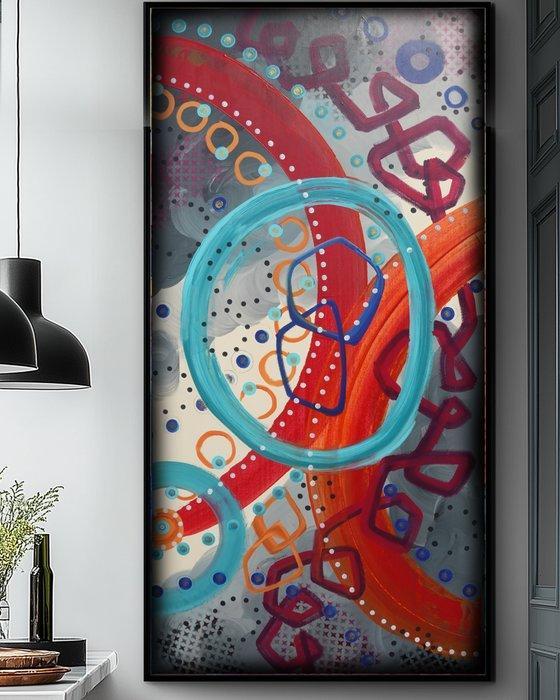 Ksavera - Abstract A1390 - painting on XXL canvas 210cm, Antiek en Kunst, Kunst | Schilderijen | Modern