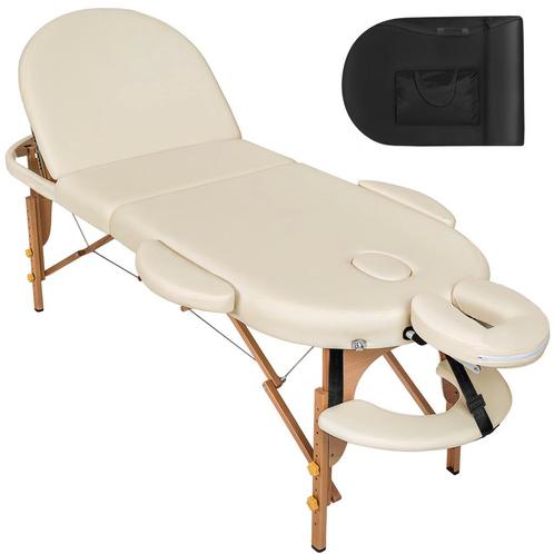 3 zones massagetafel Sawsan ovaal met 5cm matras en houten f, Sports & Fitness, Produits de massage, Envoi