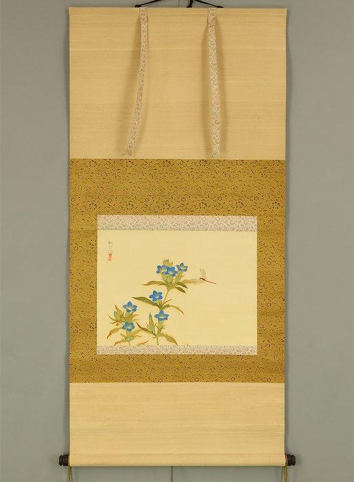 Dragonfly Perched on Gentian with Box - Kobayashi Kahaku, Antiek en Kunst, Antiek | Overige Antiek
