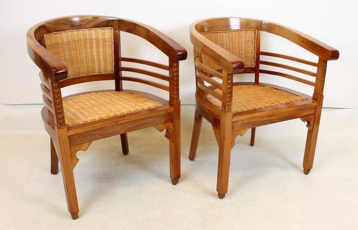 Fauteuil - Bois - deux fauteuils, Antiquités & Art, Curiosités & Brocante