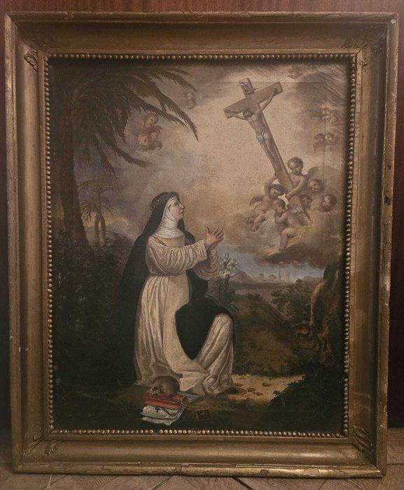 Franse school (XVIII) - NO RESERVE - Santa Teresa, Antiek en Kunst, Kunst | Schilderijen | Klassiek