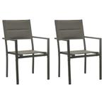 Grijze Tuinstoelen 2 Stuks | OP = OP 40% Voordeel, Tuin en Terras, Verzenden, Nieuw, Textileen, Stapelbaar