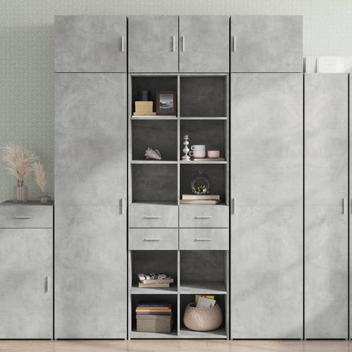 vidaXL Opbergkast 70x42,5x225 cm bewerkt hout betongrijs, Huis en Inrichting, Kasten | Dressoirs, Nieuw, Verzenden