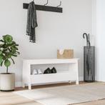 vidaXL Halbank 100x28x45 cm massief grenenhout wit, Verzenden, Nieuw