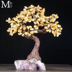 Citrien edelsteen Boom des Levens op natuurlijke amethist, Verzamelen, Nieuw