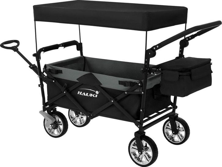 Hauki Bolderkar XXL, opvouwbaar, met dak en tas, zwart/grijs, Huis en Inrichting, Woonaccessoires | Overige, Verzenden