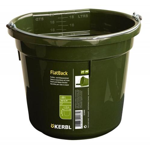 Voeder- en wateremmer flatback - ca. 20 l, groen - kerbl, Dieren en Toebehoren, Stalling en Weidegang
