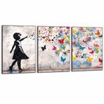 2dekans | Framed Poster Balloon Girl Bright – Zwart –, Antiek en Kunst, Kunst | Overige Kunst, Ophalen of Verzenden