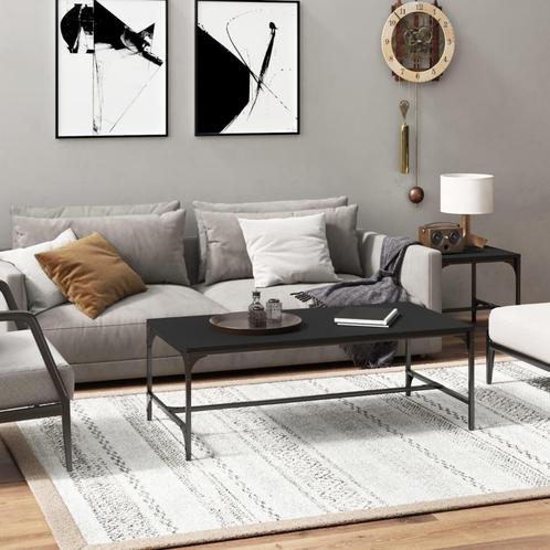 vidaXL Salontafel 100x50x35 cm bewerkt hout zwart, Maison & Meubles, Tables | Tables de salon, Envoi